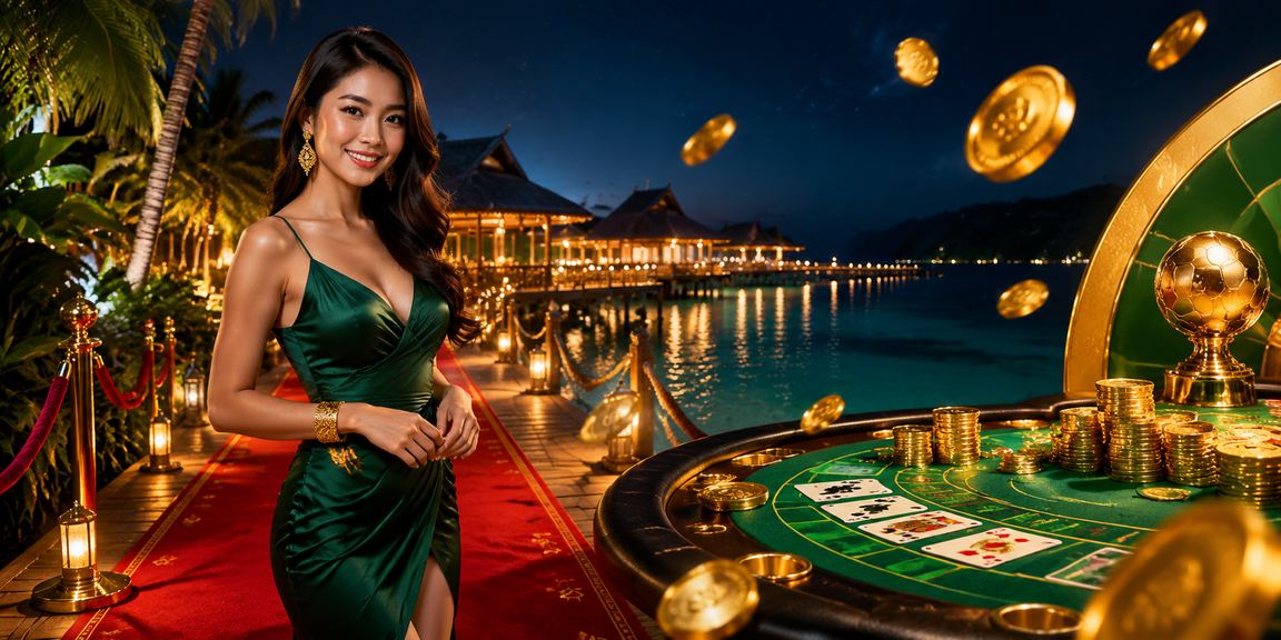 Meja baccarat mewah di Sabah dengan suasana kasino Malaysia yang elegan dan moden